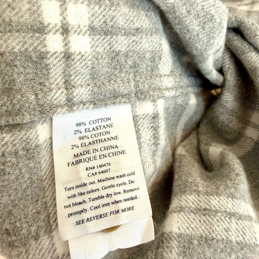 Faherty Plaid Super Brushed Flannel Shirt‎ Men's Small Gray Cotton Button Down